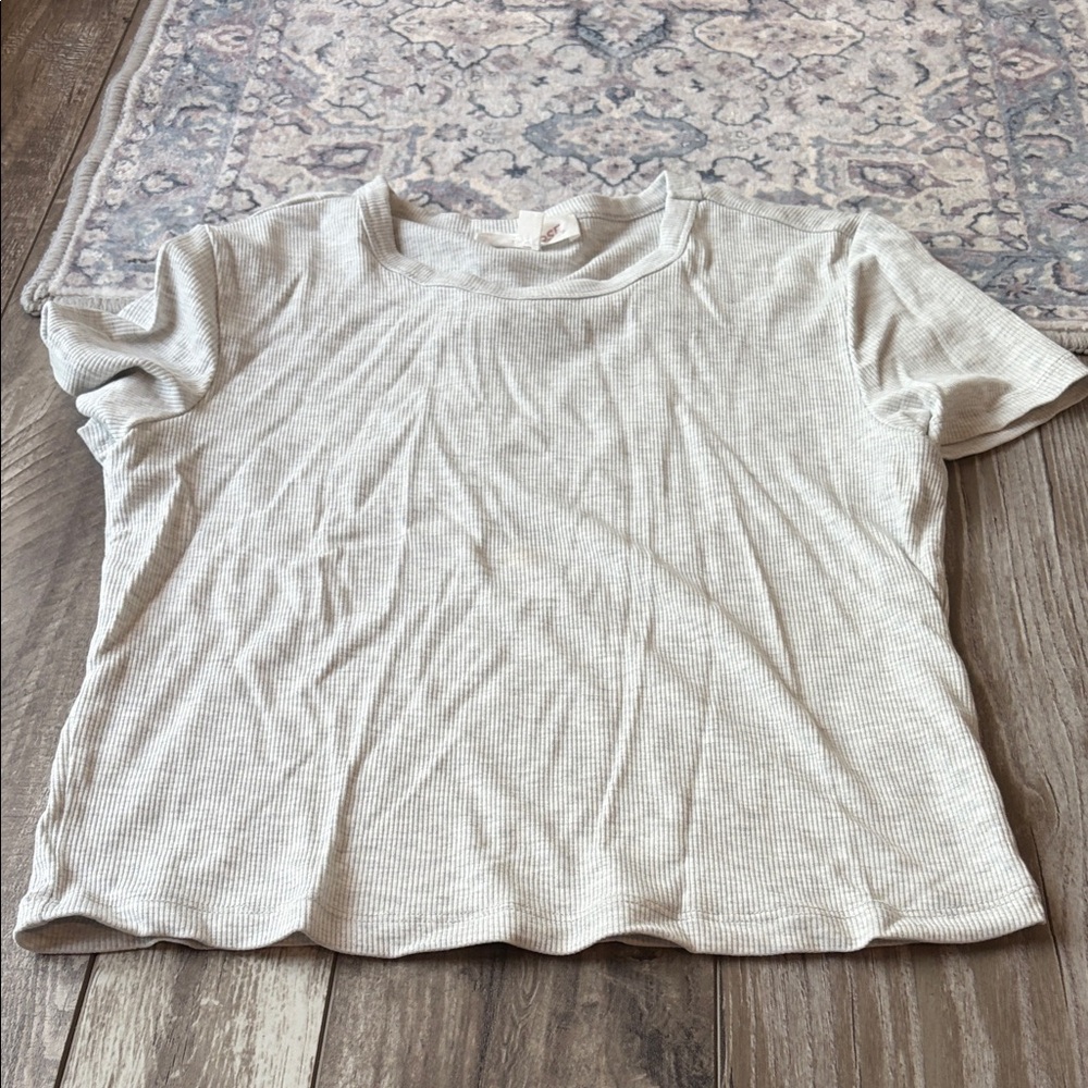 Pink Rose Cream Short Sleeve Top